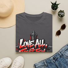 Load image into Gallery viewer, Love All Trust Few T‑Shirt — Gothic Cross Graphic Tee