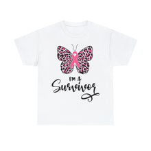 Load image into Gallery viewer, IM A SURVIVOR BUTTERFLY BCA-45 Cotton Tee
