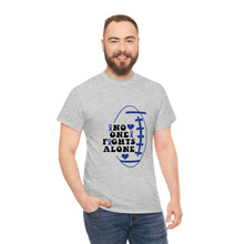 Load image into Gallery viewer, No One Fights Alone Colon Cancer Awareness Cotton Tee