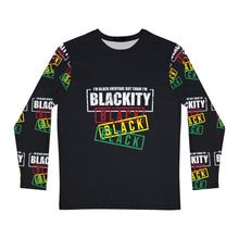 Load image into Gallery viewer, Blackity Blackity Long Sleeve Shirt — Bold Afrocentric Pride Tee
