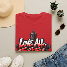 Load image into Gallery viewer, Love All Trust Few T‑Shirt — Gothic Cross Graphic Tee
