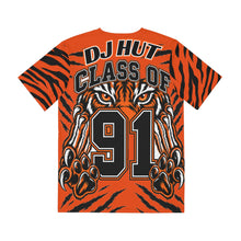 Load image into Gallery viewer, Tigers All-Over Print Tee — "Be Out Day 2026" James A. Shanks / DJ Hut Class of 91
