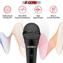 Load image into Gallery viewer, 5Core XLR Microphone Dynamic Mic Karaoke Singing Studio Microfono Handheld Mics
