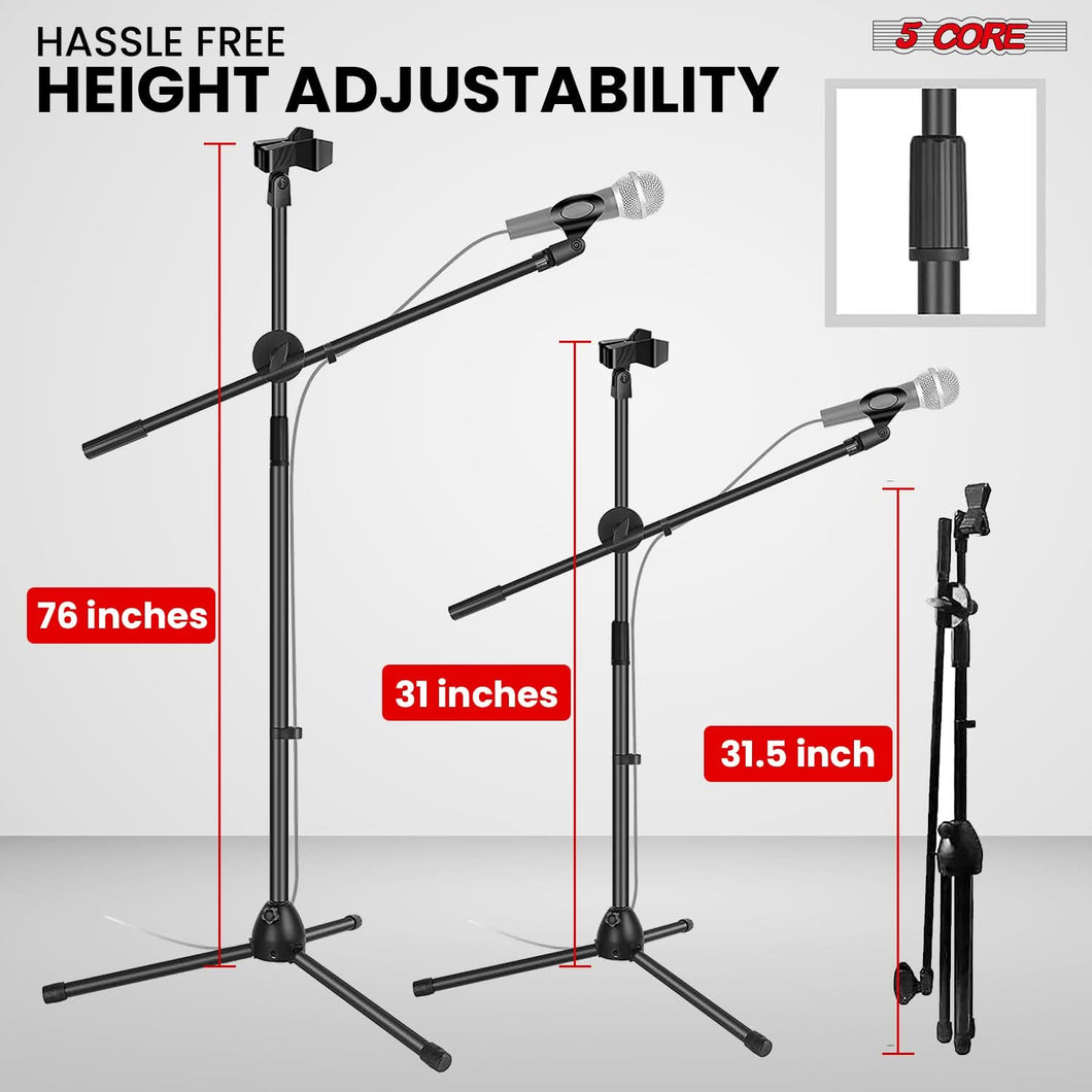 5Core Tripod Mic Stand Adjustable Heavy Duty Floor Holder Microphone Boom Arm 4 PCS