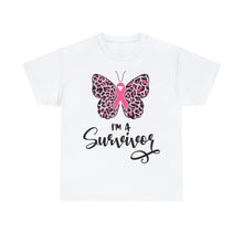 Load image into Gallery viewer, IM A SURVIVOR BUTTERFLY BCA-45 Cotton Tee
