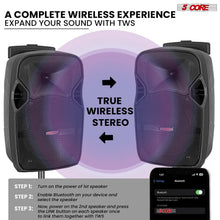 Load image into Gallery viewer, 5Core 10 inch PA Portable Bluetooth Party Speaker Karaoke Boombox + 2 Wireless Mics 2 PCS

