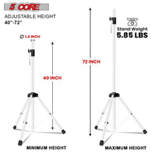 Load image into Gallery viewer, 5Core Speaker Stand Tripod Tall Adjustable 72 Inch DJ Pole Mount Studio Monitor Stands WHITE 2 PK
