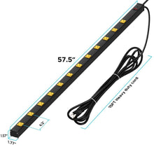 Load image into Gallery viewer, CRST 4.2&quot; Wide Spaced 12 Outlets Mountable Metal Power Strip Surge Protector, 15FT Power Cord, Mounting Brackets Included
