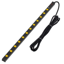 Load image into Gallery viewer, CRST 4.2&quot; Wide Spaced 12 Outlets Mountable Metal Power Strip Surge Protector, 15FT Power Cord, Mounting Brackets Included
