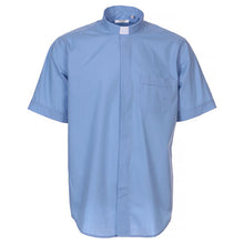 Load image into Gallery viewer, Short Sleeve Clergy Shirt - Light Blue
